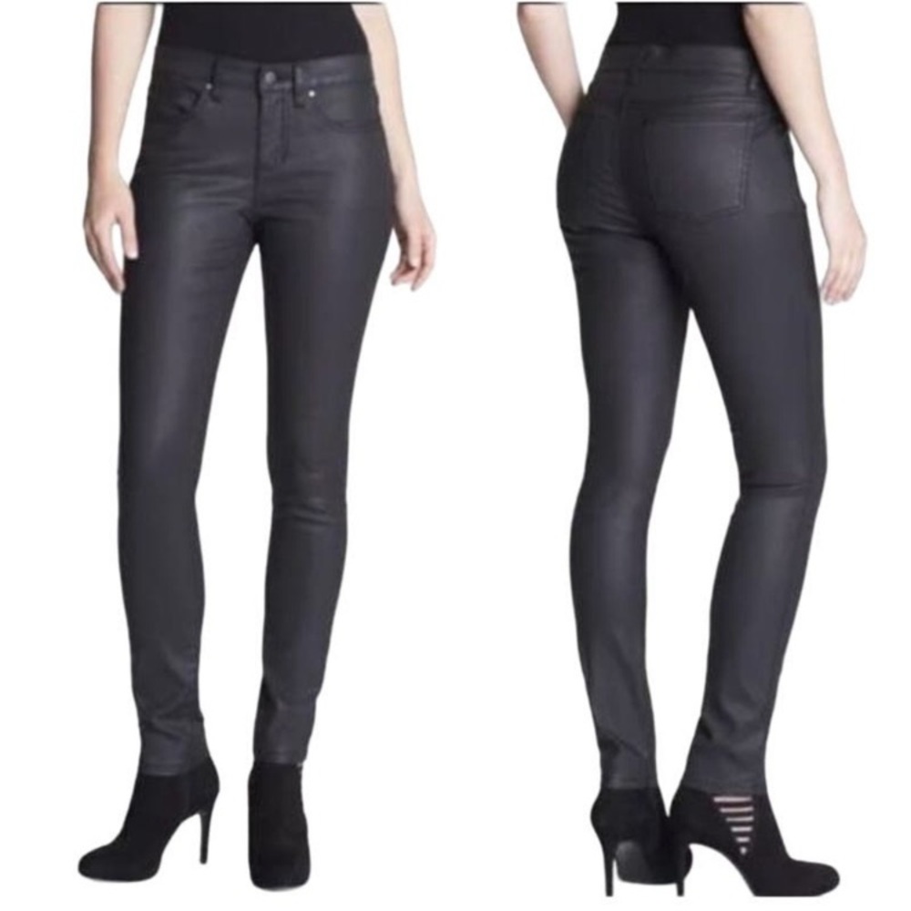 Eileen Fisher Black Coated Jeans